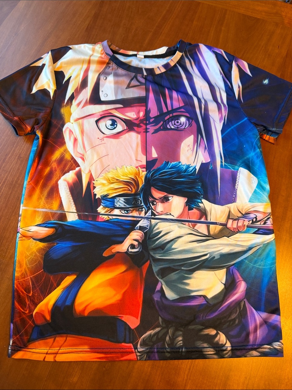 Naruto Graphic Tee for Kids - Multicolor Anime Shirt youth size large